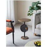 Столик приставной с абстрактным основанием и акцентом в виде золотистого диска Heavenly Space варинант исполнения - 9 | Loft Concept в Твери