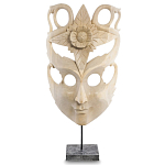 Маска ручной работы деревянная с резьбой Mask of Happiness варинант исполнения - 1 | Loft Concept в Твери