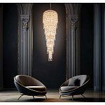 Люстра многоярусная каскадная с хрустальными подвесками Roul Crystal Light варинант исполнения - 8 | Loft Concept в Твери