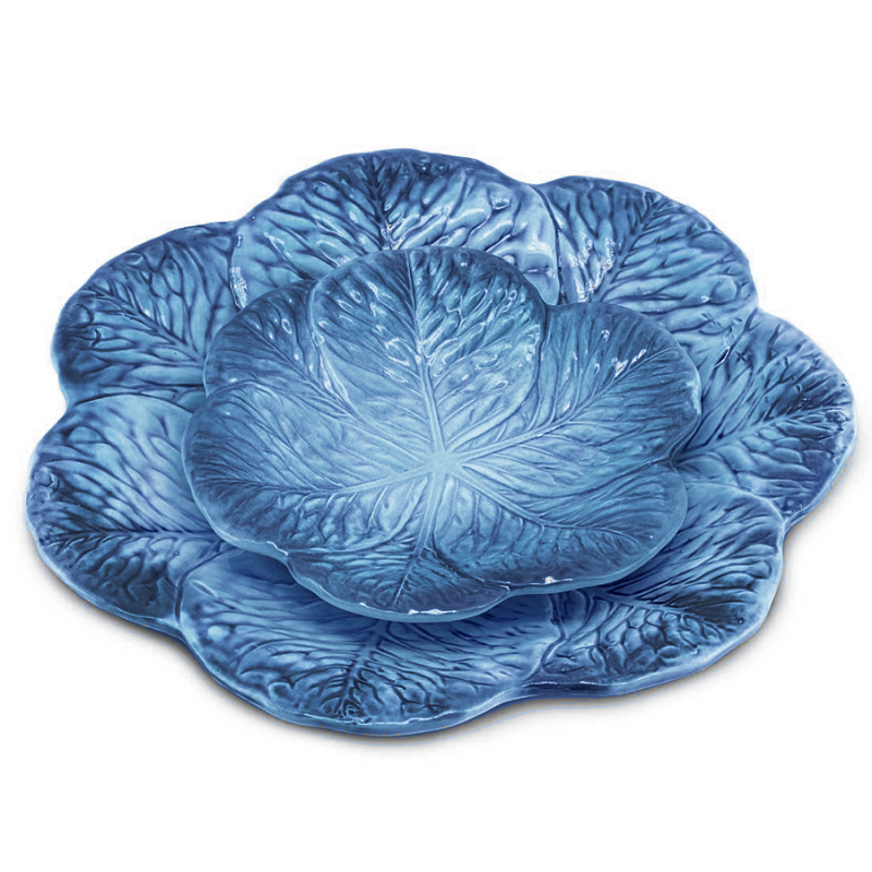 Тарелка Abhika PLATE LEAF CABBAGE Blue Сапфирово-синий в Твери | Loft Concept 