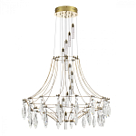 Люстра подвесная из металла с хрустальными прозрачными подвесками Quasar 81 варинант исполнения - 2 | Loft Concept в Твери