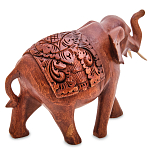 Статуэтка из дерева суар в виде слона в традиционном облачении Elephant in blanket варинант исполнения - 2 | Loft Concept в Твери