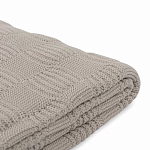 Плед из хлопка рельефной вязки бежево-серого цвета Waffle Comfort варинант исполнения - 2 | Loft Concept в Твери