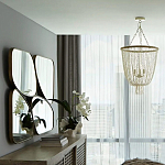 Зеркало в ассиметричной раме золотистого цвета Chaotic варинант исполнения - 4 | Loft Concept в Твери