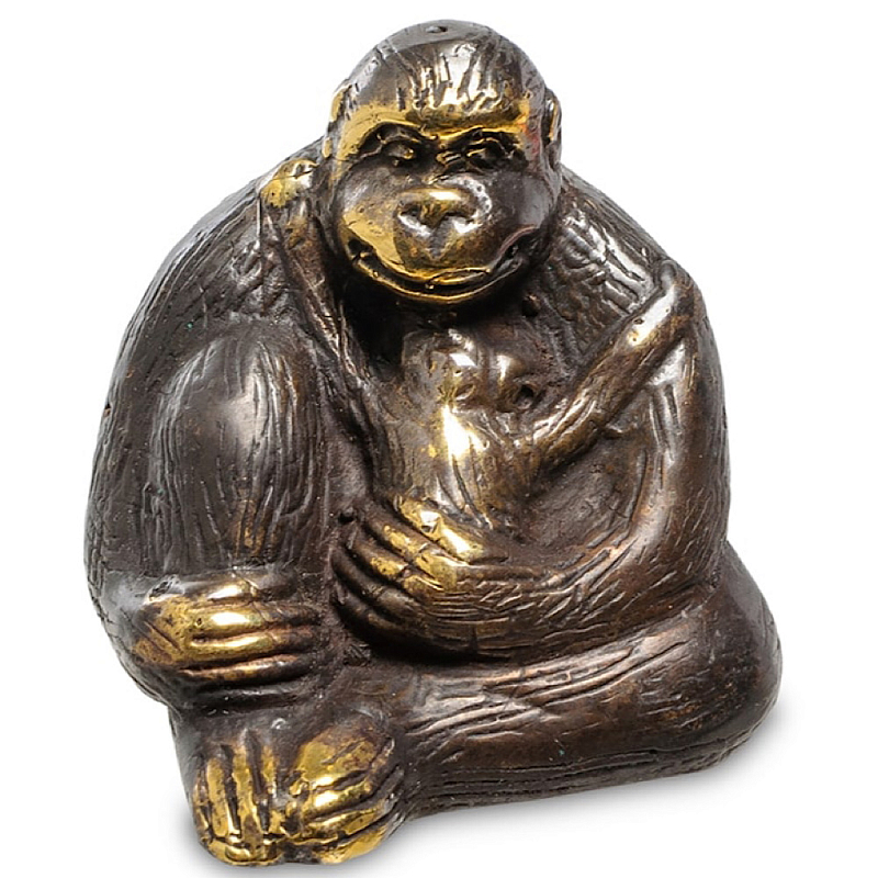 Статуэтка из бронзы в виде обезьяны Animals Bronze Бронзовый Винтажный голубой в Твери | Loft Concept 