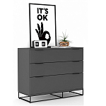 Комод цвета графит с 3-мя ящиками Strict Lines  варинант исполнения - 2 | Loft Concept в Твери