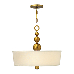 Люстра подвесная с белым тканевым цилиндрическим абажуром и декоративными шарами Hinkley варинант исполнения - 8 | Loft Concept в Твери