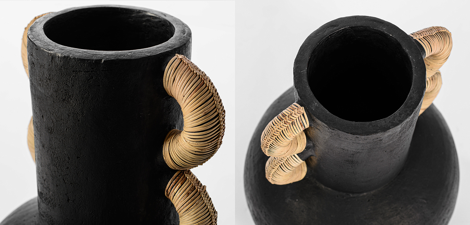 Ваза Round Vase Ceramic & Rattan Ваза Round Vase Ceramic & Rattan - Loft-Concept в Твери