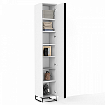 Шкаф-пенал белый с зеркальной дверцей Strict Lines варинант исполнения - 3 | Loft Concept в Твери