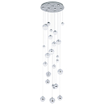 Каскадная люстра с плафонами в виде хрустальных сфер Esme Sphere Crystal Chrome Cascade Chandelier 25 варинант исполнения - 1 | Loft Concept в Твери