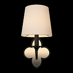 Бра с белым текстильным абажуром и декоративным основанием в виде четырехлистника с зеркальной вставкой Vitorino варинант исполнения - 13 | Loft Concept в Твери