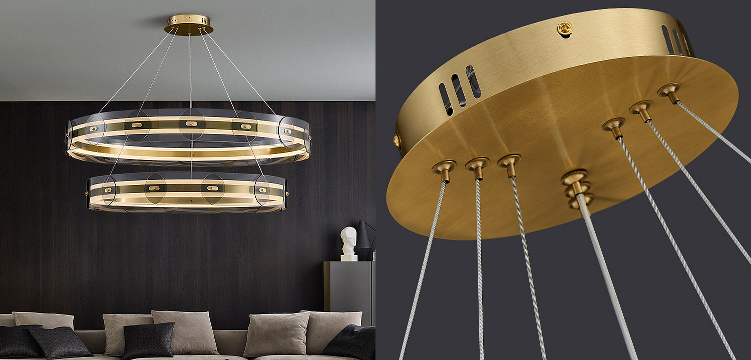 Люстра Gold 2 ring horizontal chandelier Люстра Gold 2 ring horizontal chandelier - Loft-Concept в Твери