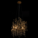 Подвесная люстра в виде ветвей деревьев золотого цвета с прозрачными подвесками-каплями 8 и 14 ламп Droplet Chandelier варинант исполнения - 5 | Loft Concept в Твери