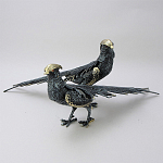 Статуэтка бронзовая пара Фазаны синие Bronze Birds варинант исполнения - 1 | Loft Concept в Твери