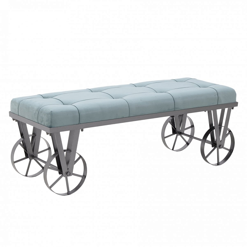 Банкетка Bench Seat Loft blue Черный Светло-голубой Банкетка Bench Seat Loft blue Черный Светло-голубой в Твери | Loft Concept