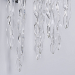 Бра цвета хром с ветвями и прозрачными стеклянными подвесками в виде вытянутых спиральных капель Droplet Chandelier варинант исполнения - 5 | Loft Concept в Твери