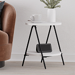 Стол приставной с 2-мя круглыми белыми столешницами ESSEL SIDE TABLE WHITE варинант исполнения - 6 | Loft Concept в Твери