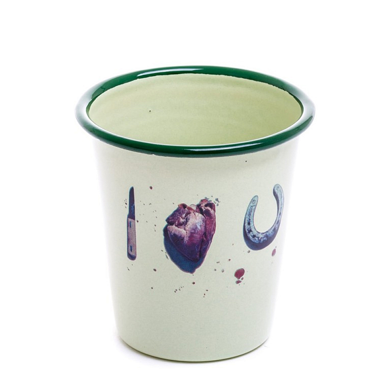 Стакан Seletti Enamel I love U Зеленый Мульти Стакан Seletti Enamel I love U Зеленый Мульти в Твери | Loft Concept