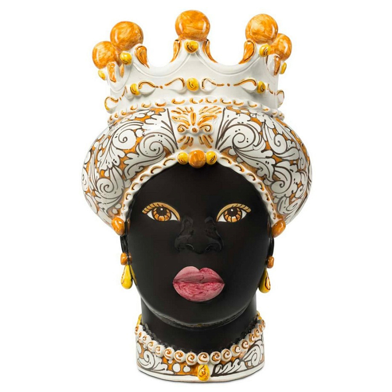 Ваза Vase Moro Lady Ornate Orange Черный Оранжевый Белый Ваза Vase Moro Lady Ornate Orange Черный Оранжевый Белый в Твери | Loft Concept