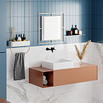 Настенное зеркало квадратной формы в металлической раме золотого цвета CORNER MIRROR GOLD варинант исполнения - 3 | Loft Concept в Твери