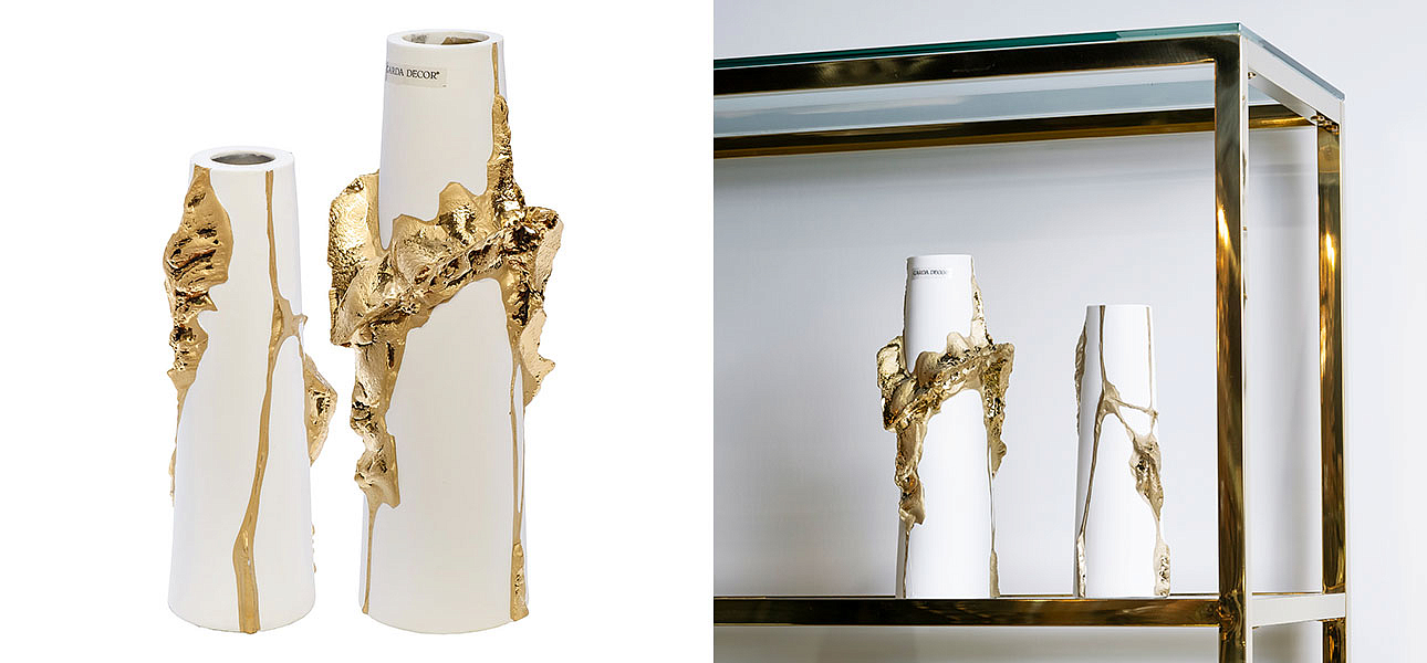 Ваза Rhea white with gold 30 Ваза Rhea white with gold 30 - Loft-Concept в Твери