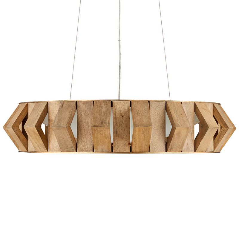 Люстра круглая из толстых деревянных реек Wooden Slats Коричневый Люстра круглая из толстых деревянных реек Wooden Slats Коричневый в Твери | Loft Concept