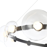 Люстра подвесная круглая с 12-ю прозрачными куполообразными плафонами и черным металлическим основанием Flos Wireline Lighting варинант исполнения - 4 | Loft Concept в Твери