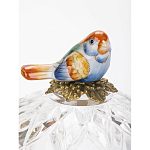 Конфетница с бронзовой ручкой и фарфоровой птичкой на крышке Eden Garden варинант исполнения - 3 | Loft Concept в Твери