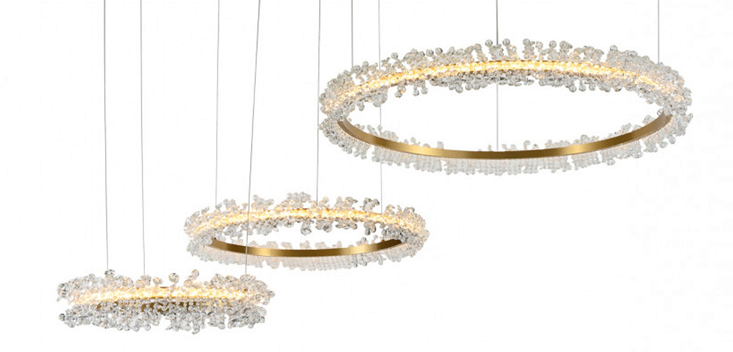 Люстра Crystal round chandelier 3 кольца Латунь Люстра Crystal round chandelier 3 кольца Латунь - Loft-Concept в Твери