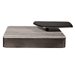 Столик журнальный квадратный  с полкой Sculptural Marble Accent с мрамором  варинант исполнения - 3 | Loft Concept в Твери
