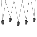 Подвесной светильник черными плафонами на длинных пересекающихся тросах Construction варинант исполнения - 1 | Loft Concept в Твери