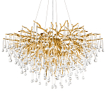 Люстра подвесная с прозрачными стеклянными подвесками в форме капель Диаметр 100 см Droplet Chandelier варинант исполнения - 7 | Loft Concept в Твери