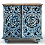 Комод с резным фасадом Blue Carved Chest of Drawers варинант исполнения - 1 | Loft Concept в Твери