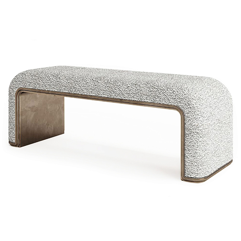 Банкетка Forli с элегантными латунными вставками  Голубой Латунь в Твери | Loft Concept 