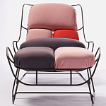 Дизайнерское разноцветное кресло на металлическом каркасе с подставкой для ног Poltronova Plasma Armchair варинант исполнения - 5 | Loft Concept в Твери