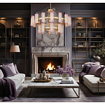 Люстра двухъярусная круглая с текстурными цилиндрическими плафонами Glimpse варинант исполнения - 5 | Loft Concept в Твери