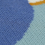 Плед из хлопка синего цвета с абстрактным принтом Elysian Flow Ocean варинант исполнения - 3 | Loft Concept в Твери