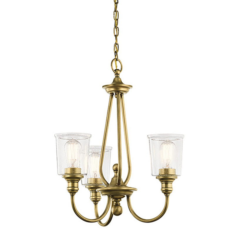 Люстра с прозрачными плафонами из пузырчатого стекла Kichler Латунь Прозрачное Стекло Никель в Твери | Loft Concept 