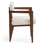 Кресло обеденное Alcove White Boucle из массива ореха варинант исполнения - 3 | Loft Concept в Твери