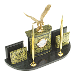 Настольный письменный набор из змеевика и бронзы с декором в виде орла Successful Leader варинант исполнения - 2 | Loft Concept в Твери