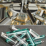 Дизайнерская люстра AQUA Blue Lagoon бирюзовое стекло несколько ярусов варинант исполнения - 3 | Loft Concept в Твери