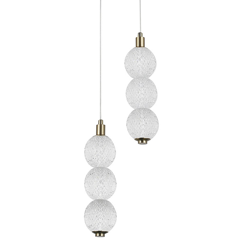 Подвесной светодиодный светильник с 2-мя плафонами Crystal Globule Hanging Lamp Бронза Прозрачный Подвесной светодиодный светильник с 2-мя плафонами Crystal Globule Hanging Lamp Бронза Прозрачный в Твери | Loft Concept