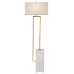 Торшер с прямоугольным абажуром на белом мраморном основании Asymmetry on Marble варинант исполнения - 1 | Loft Concept в Твери