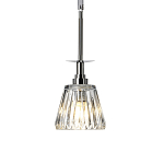 Подвесной светильник хромированного цвета с граненым прозрачным стеклянным плафоном Elstead Lighting варинант исполнения - 1 | Loft Concept в Твери