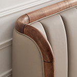 Кровать двуспальная с мягким изголовьем Moon Walnut Bed варинант исполнения - 7 | Loft Concept в Твери