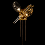 Бра с 2-мя плафонами из стекла и металла и вертикальными подвесками Gilded Mirage  варинант исполнения - 2 | Loft Concept в Твери