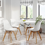 Стул с основой из пластика и мягким сиденьем Arvika White варинант исполнения - 8 | Loft Concept в Твери