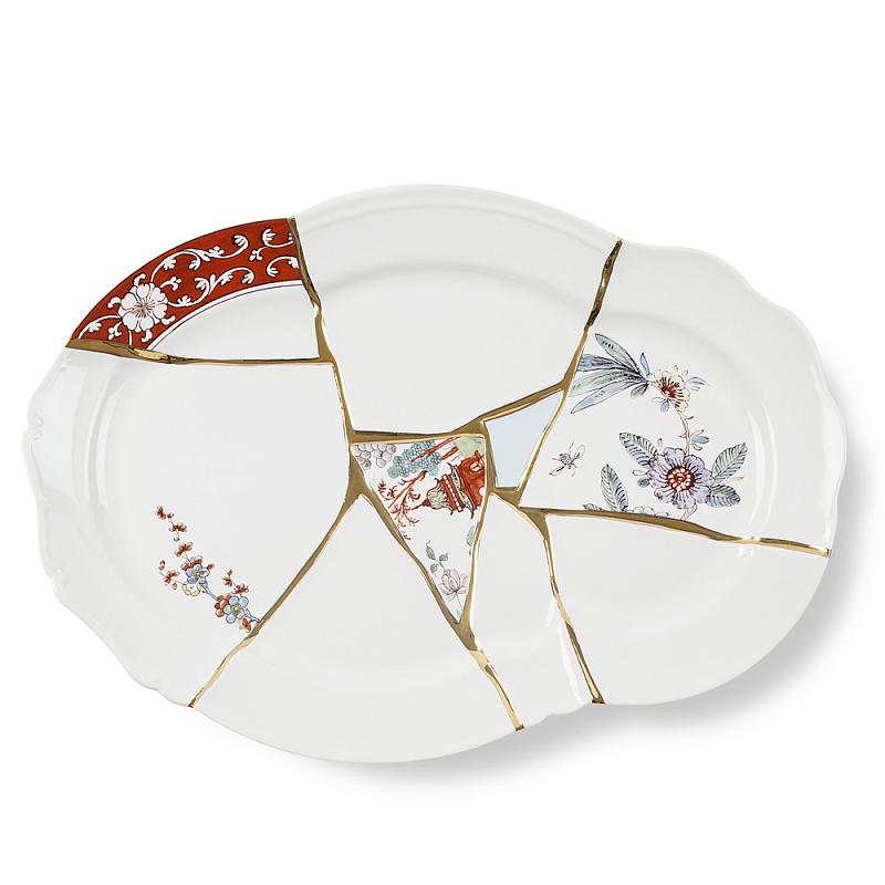 Блюдо Seletti Kintsugi Белый Золотой Мульти Блюдо Seletti Kintsugi Белый Золотой Мульти в Твери | Loft Concept