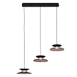 Люстра подвесная с тремя матовыми черными плафонами Obsidian Touch варинант исполнения - 1 | Loft Concept в Твери