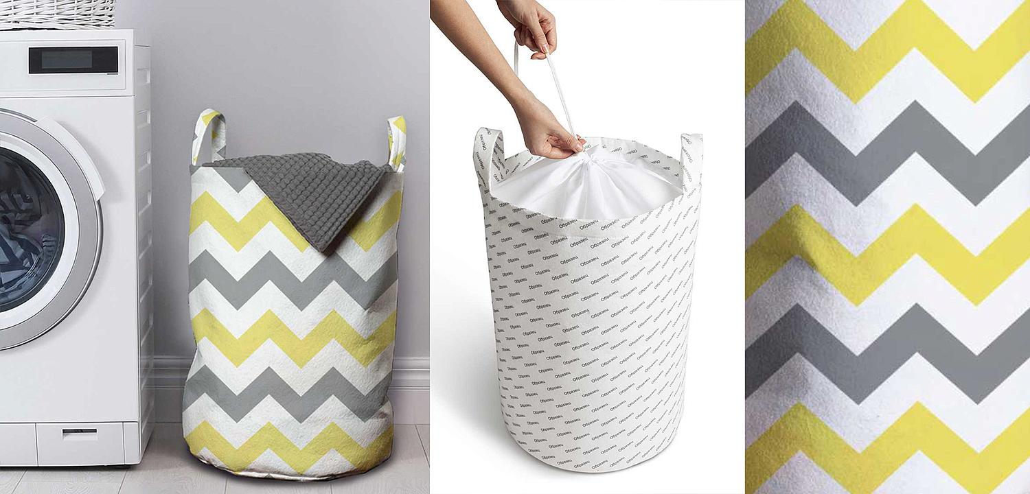 Корзина Mustard and Gray Chevron II Basket Корзина Mustard and Gray Chevron II Basket - Loft-Concept в Твери